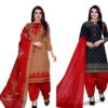 Attractive Cotton Blend Printed Dress Materials (Combo Of 2)